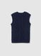 Regular Fit Blue Children's Vest with Knitted Design_4