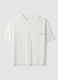 T-shirt bianca in puro cotone girocollo con taschino boxy fit_0