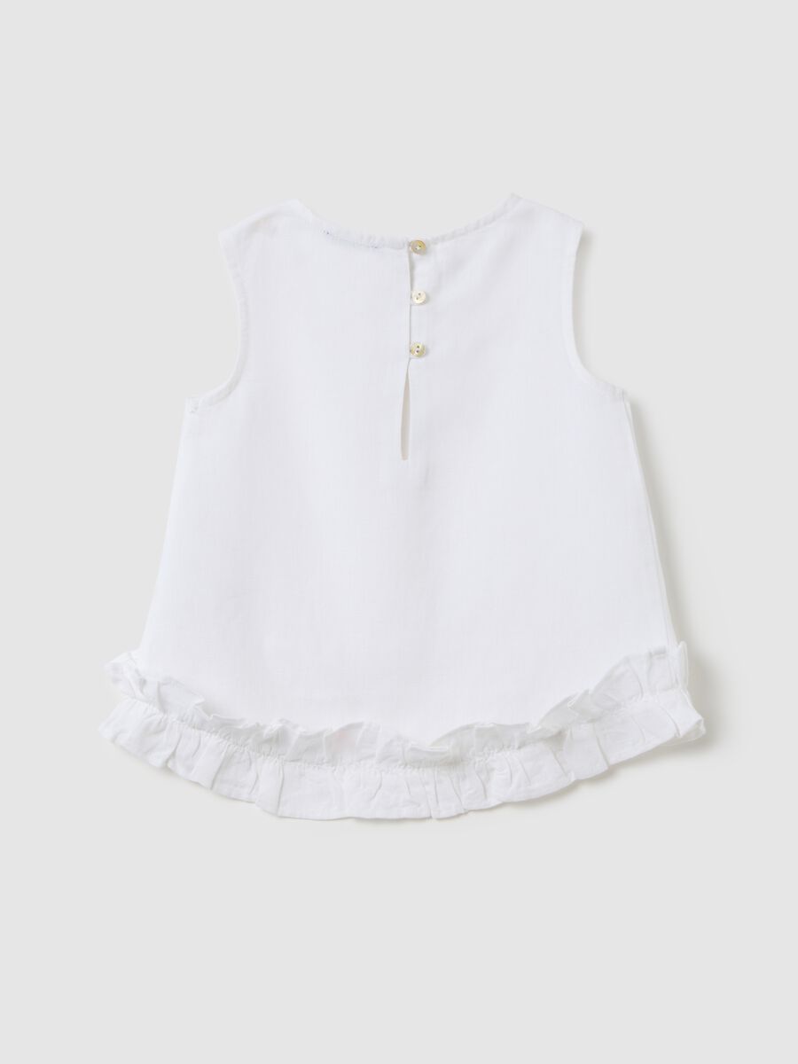 White Sleeveless Blouse with OVS Kids Ruffles_1