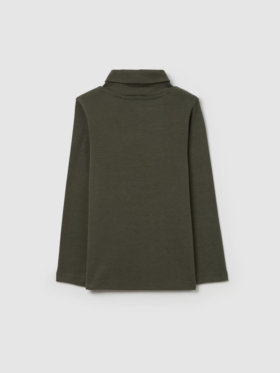 Cotton T-shirt with high neck_1