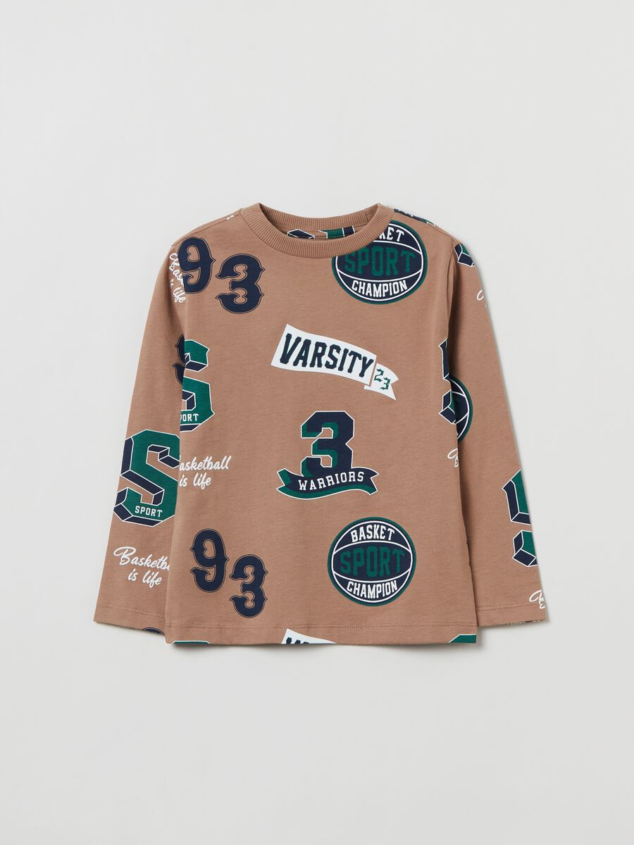 T-shirt a maniche lunghe con stampa_0