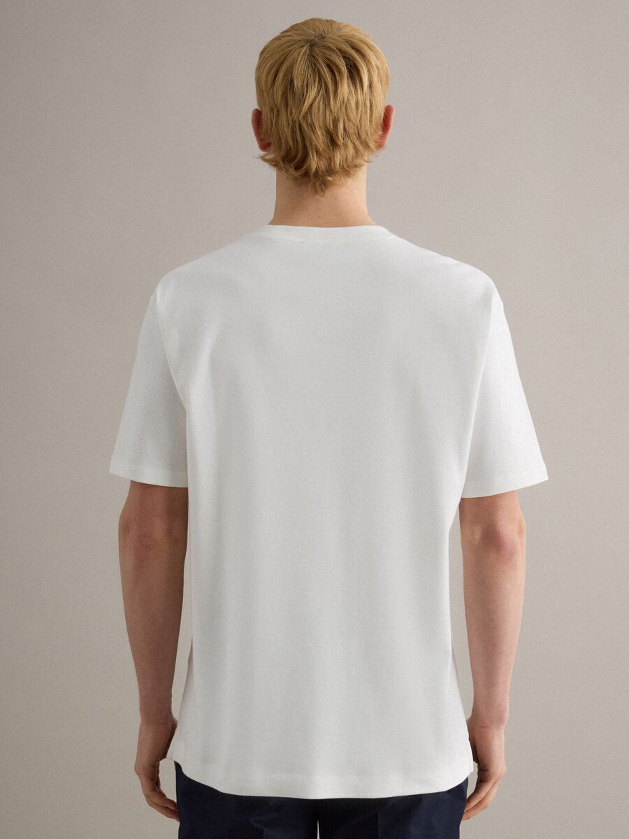 White cotton crew neck T-shirt, regular fit_3