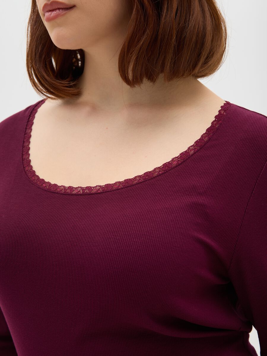 T-shirt a maniche lunghe rossa regular fit_3