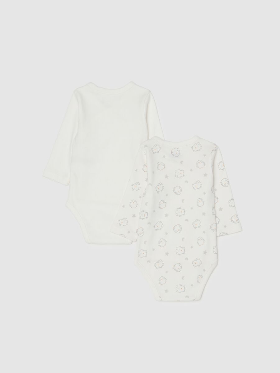 Newborn white cotton bodysuit twin pack_1