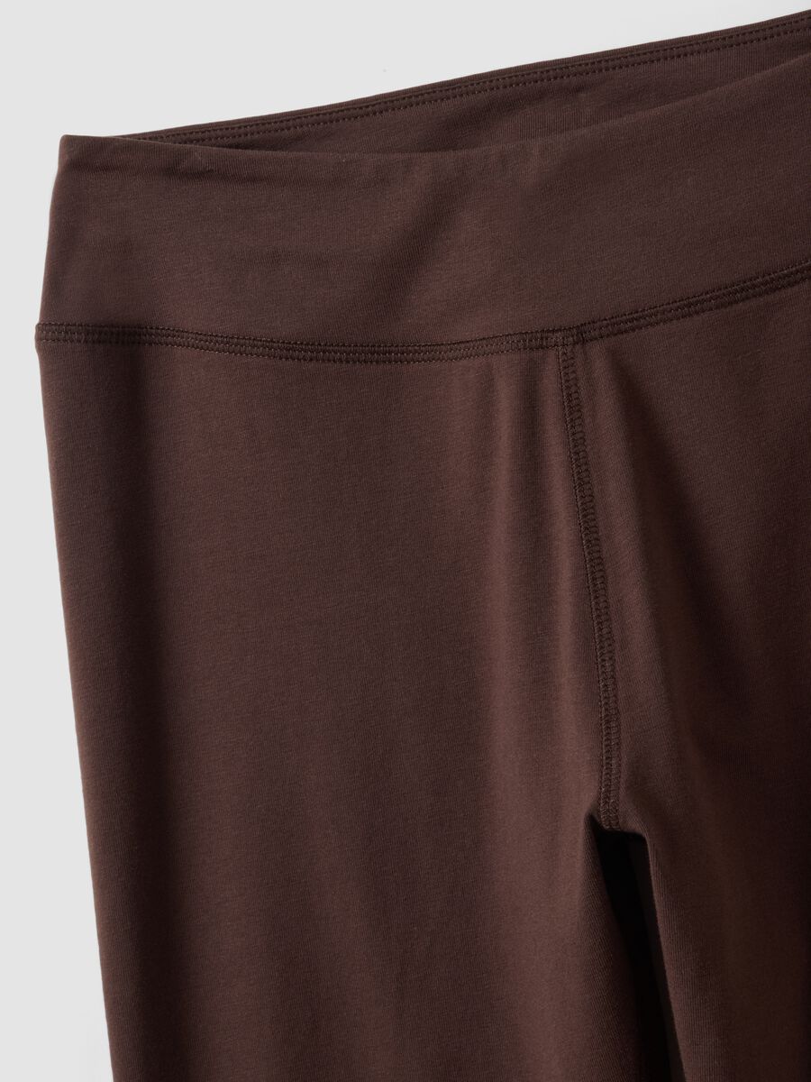 Brown skinny-fit stretch cotton leggings_5