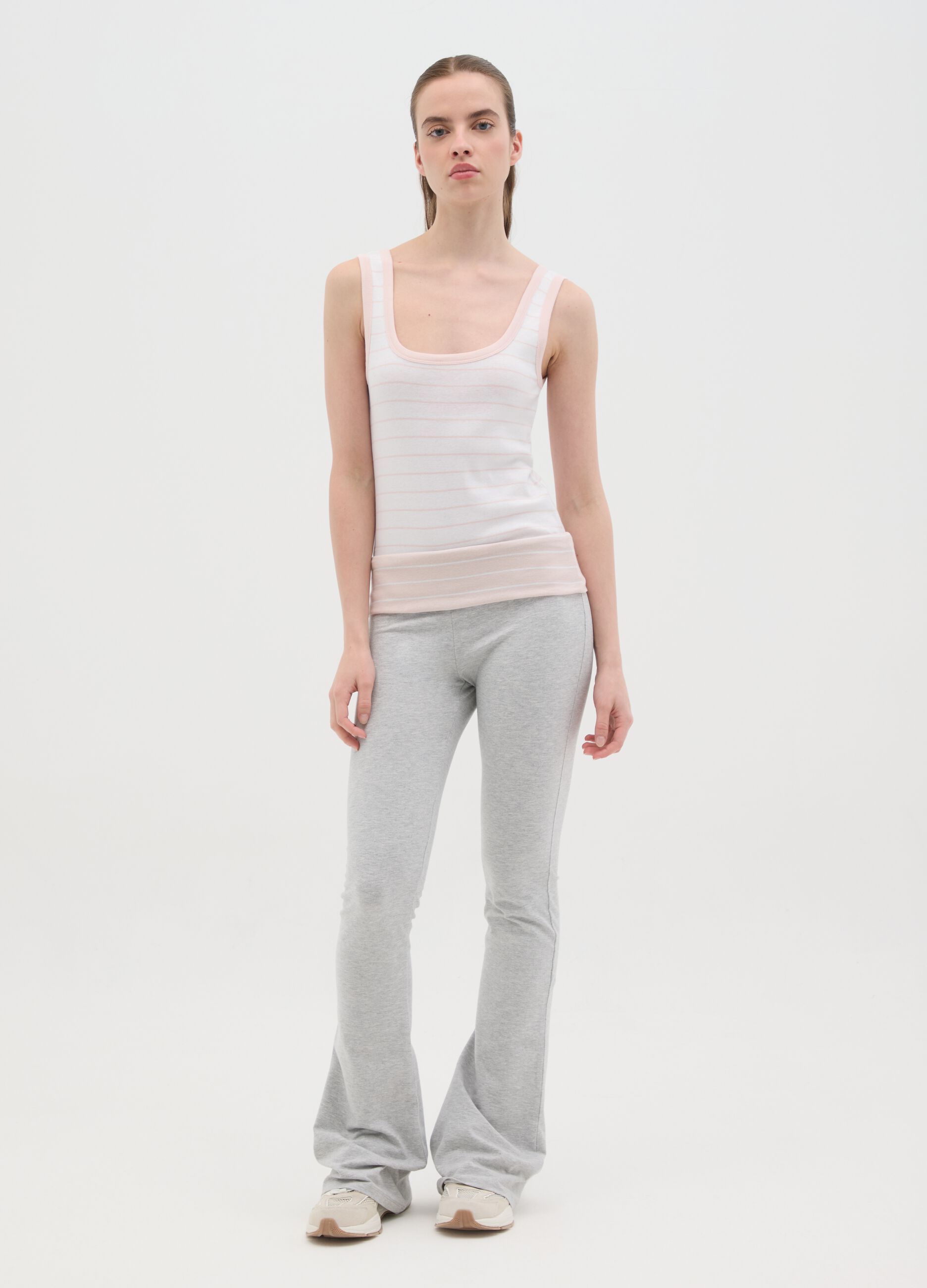 Women's multicolour regular fit pure cotton tank top