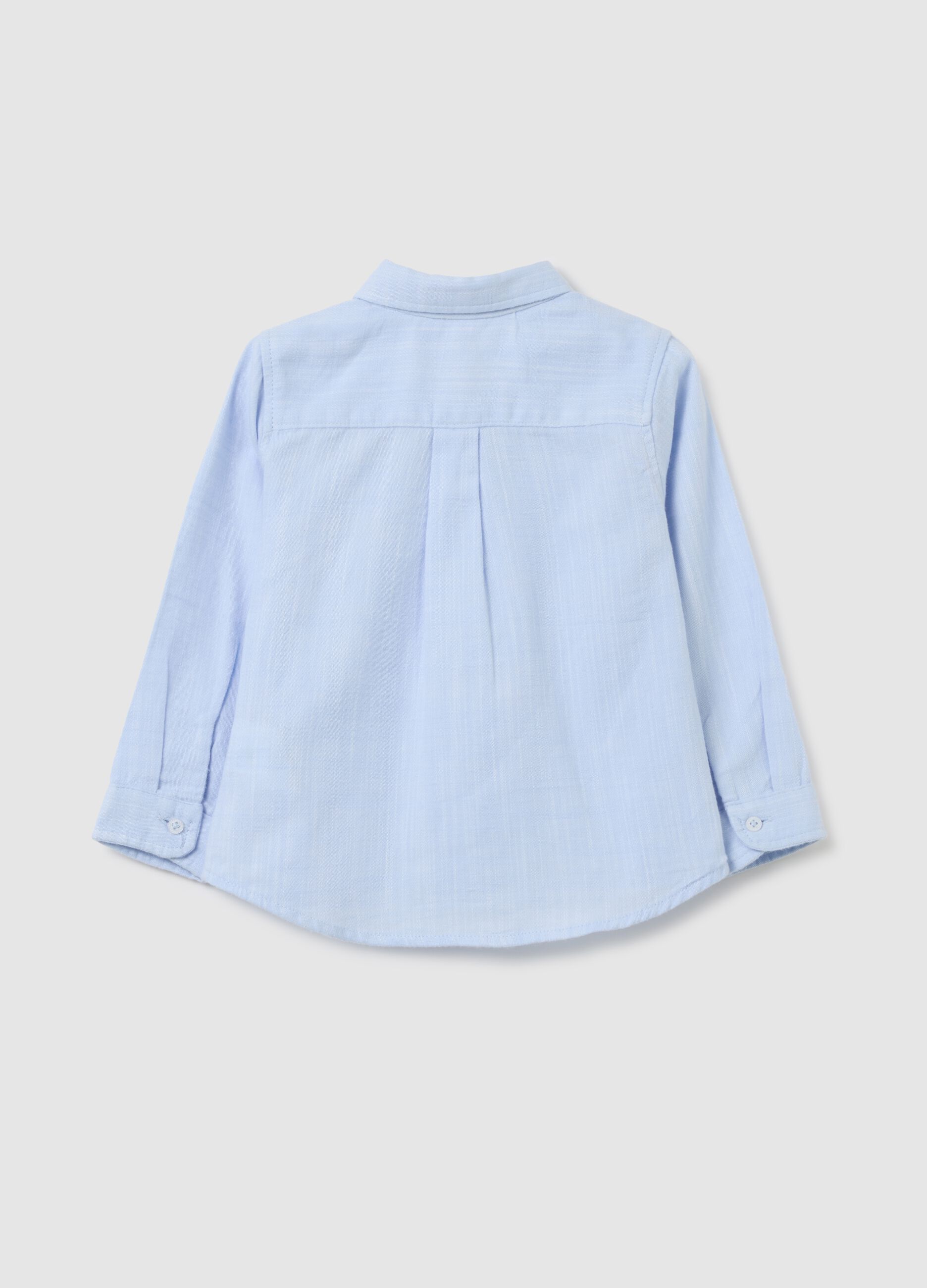 Camicia da bambino in puro cotone azzurra regular fit