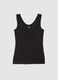 Regular fit black viscose blend vest_0