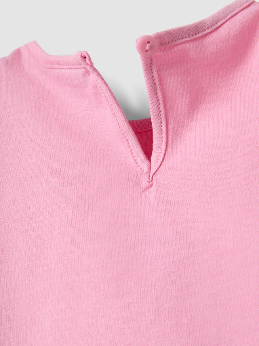 Girls' sleeveless pink pure cotton t-shirt, regular fit_3