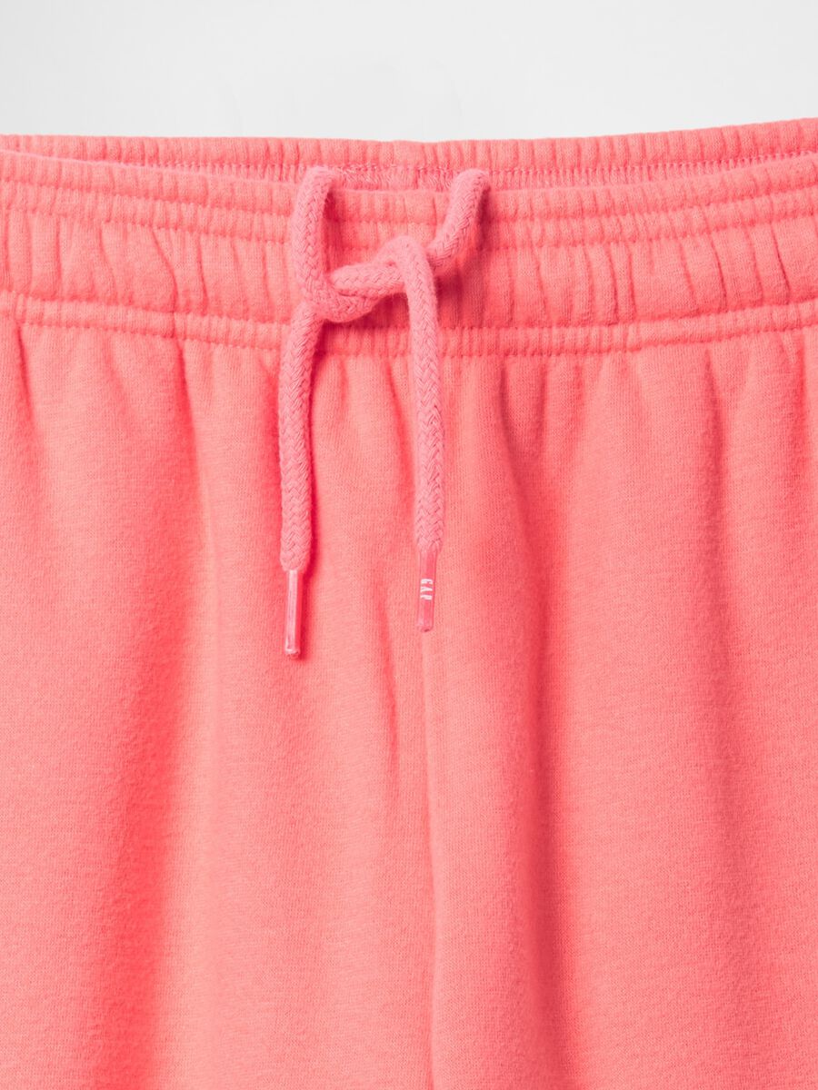 Pink joggers with elasticated edging and logo embroidery_5