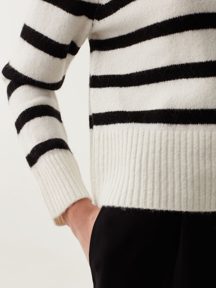 Pullover a righe mock neck_3
