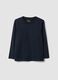 Blue organic cotton crew-neck T-shirt for boys, regular fit_0