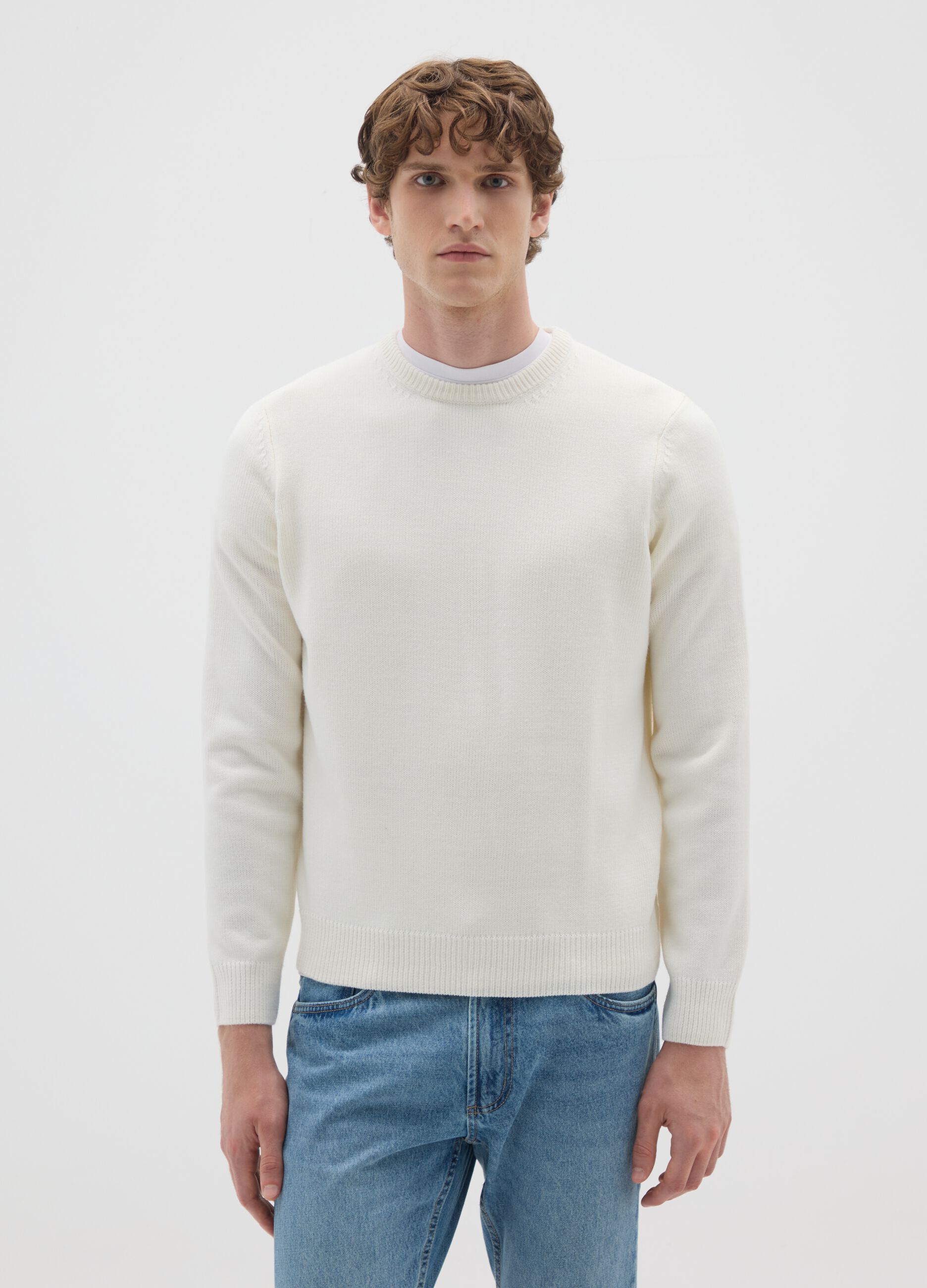 Maglione bianco regular fit