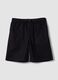 Blue pure cotton baggy-fit shorts with elasticated waistband_4