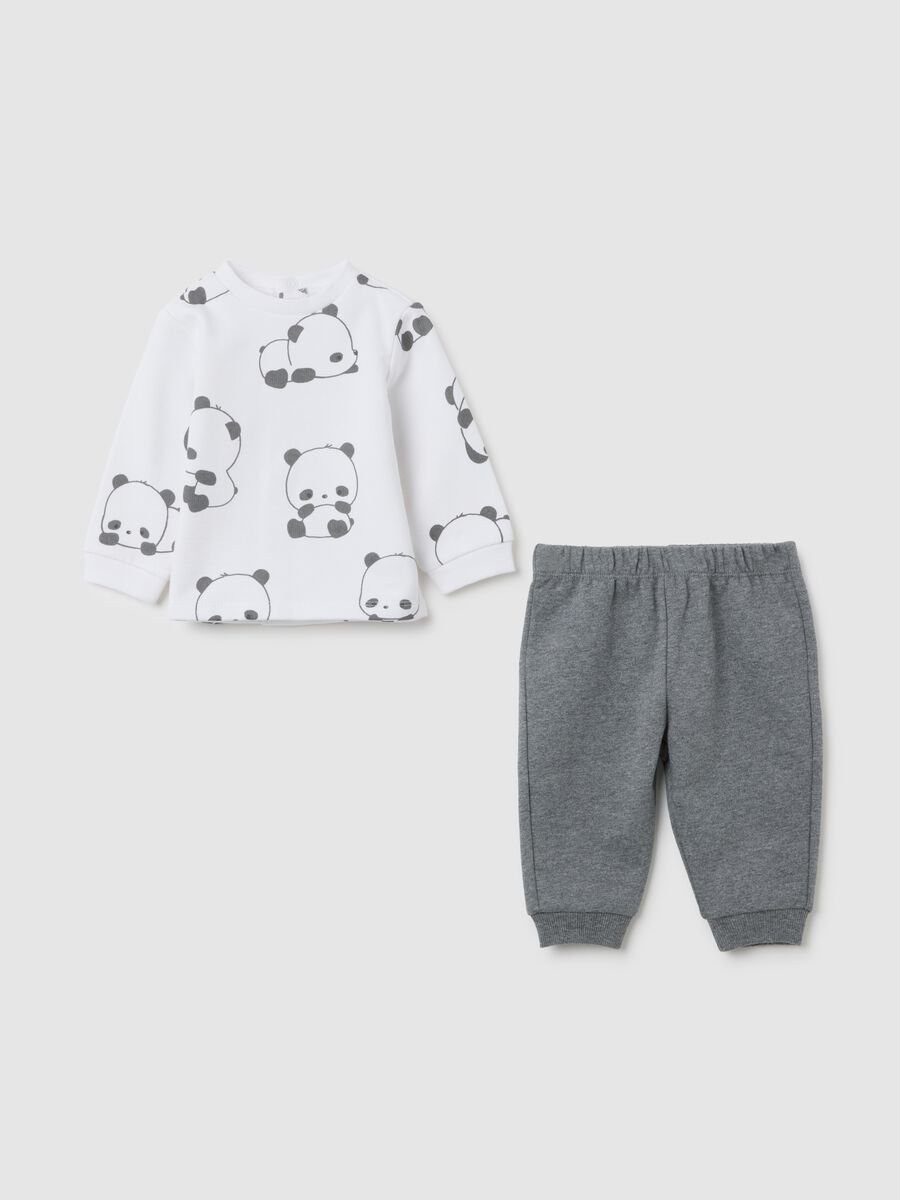 Set maglia e pantalone da neonato in puro cotone multicolor_0
