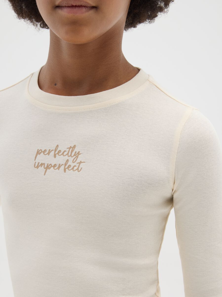 Maglia da ragazze in cotone elasticizzato beige regular fit_2