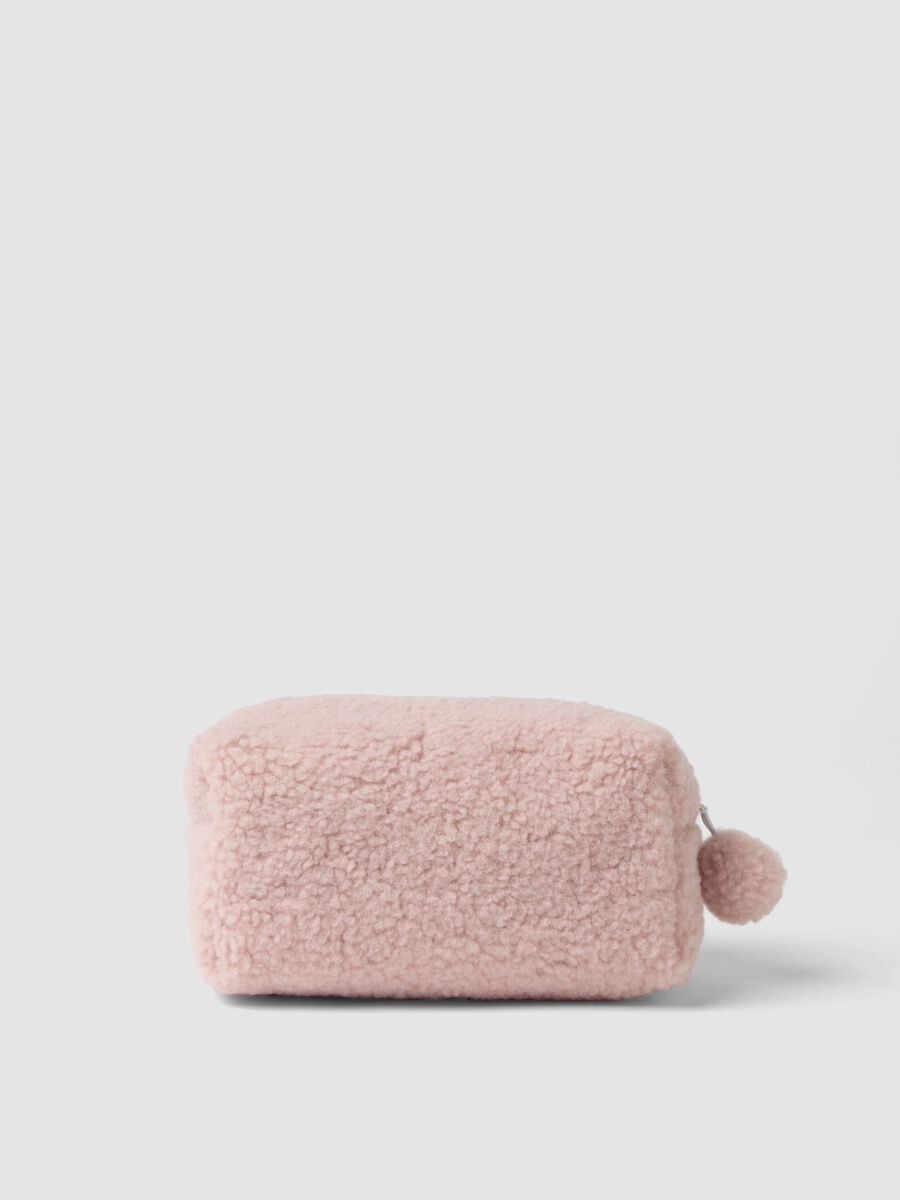 Beauty case rosa con pompon_1