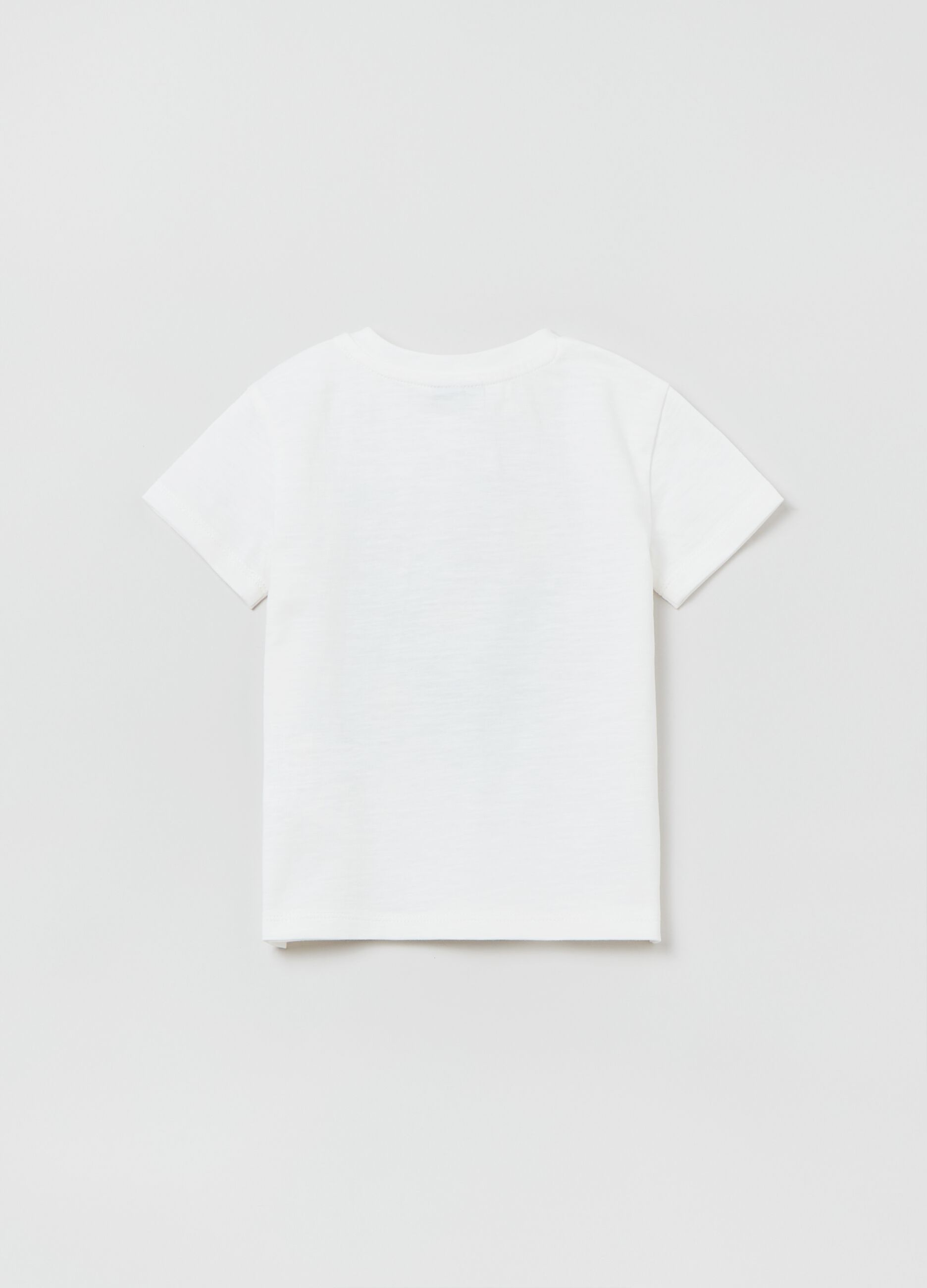 Cotton slub T-shirt with animals print