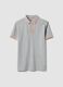 Grey stretch cotton polo with contrast piping_0