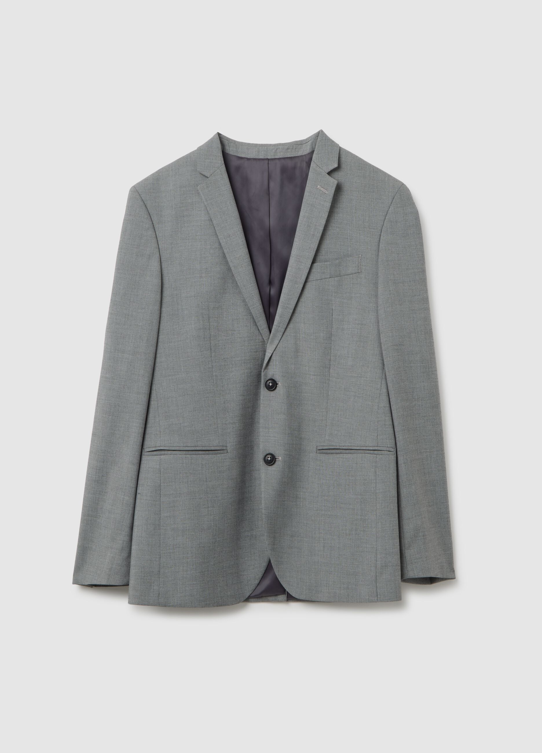 Blazer grigio slim fit con bottoni