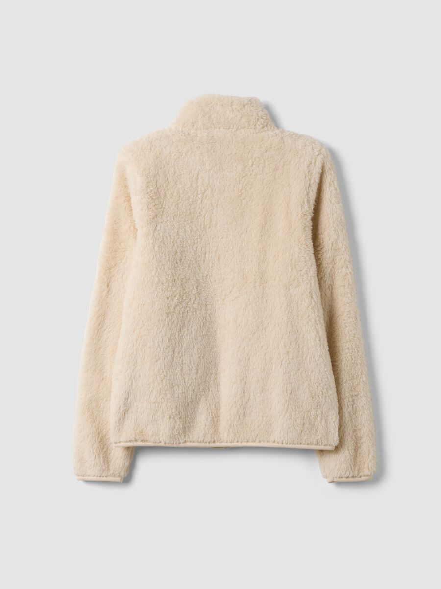 White crew-neck sweatshirt with zip, regular fit_2