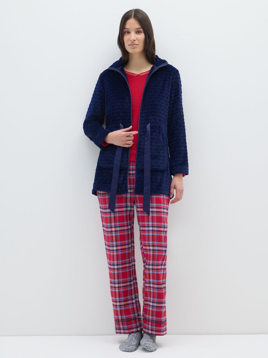 Vestaglia blu in coral fleece_0