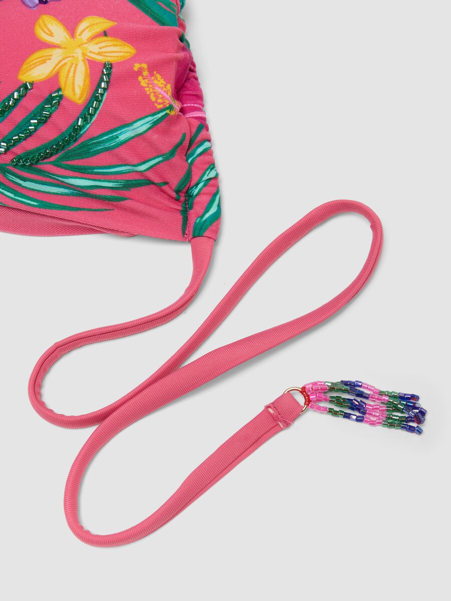 Top bikini triangolo rosa in tessuto elasticizzato_5
