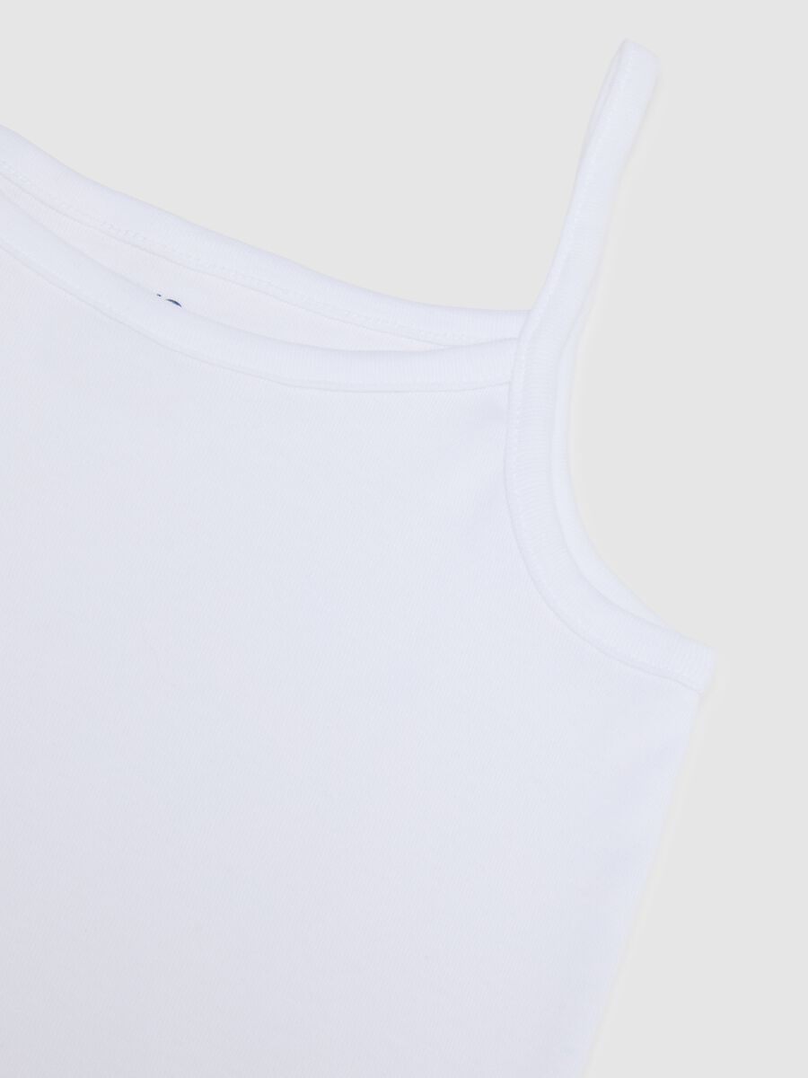 Bipack white girl's vest in pure cotton regular fit_3