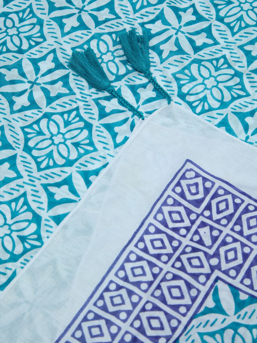 Blue and purple patterned cotton pareo_6