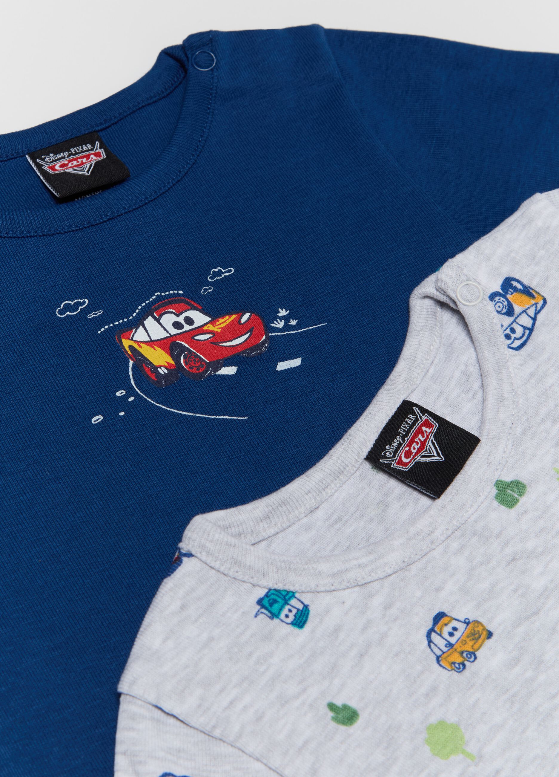 Two-pack short-sleeved bodysuits with Cars print