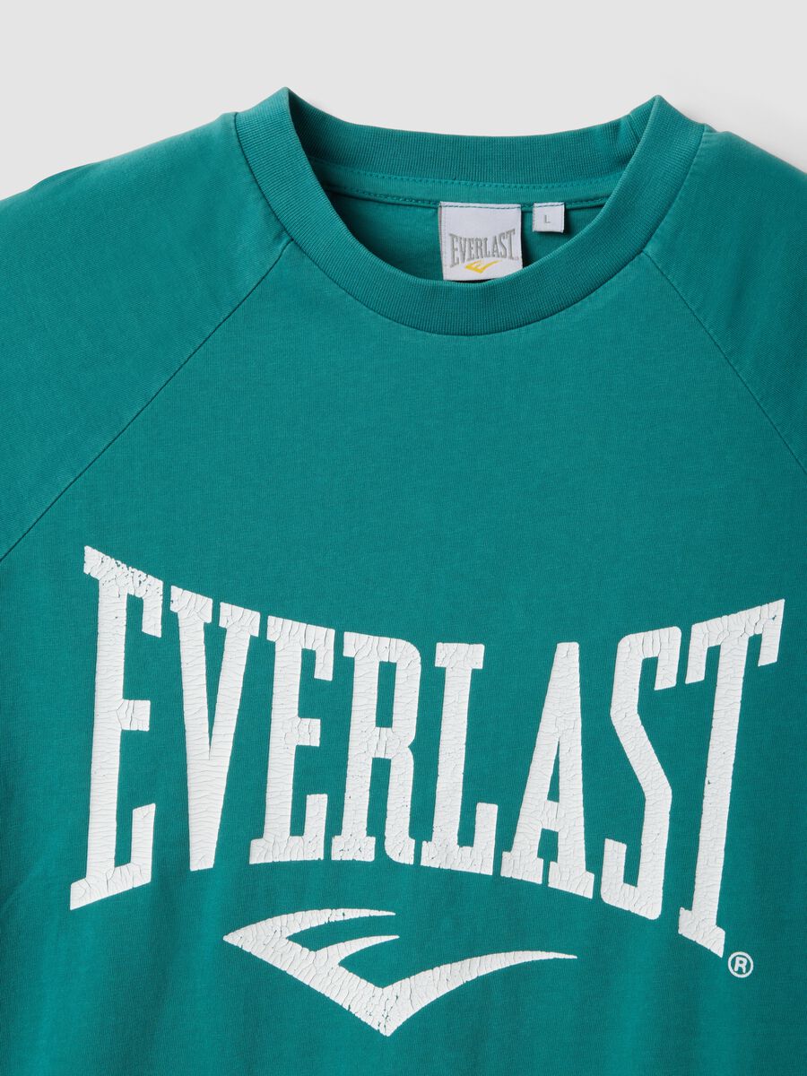 Green pure cotton T-shirt regular fit with Everlast logo_1