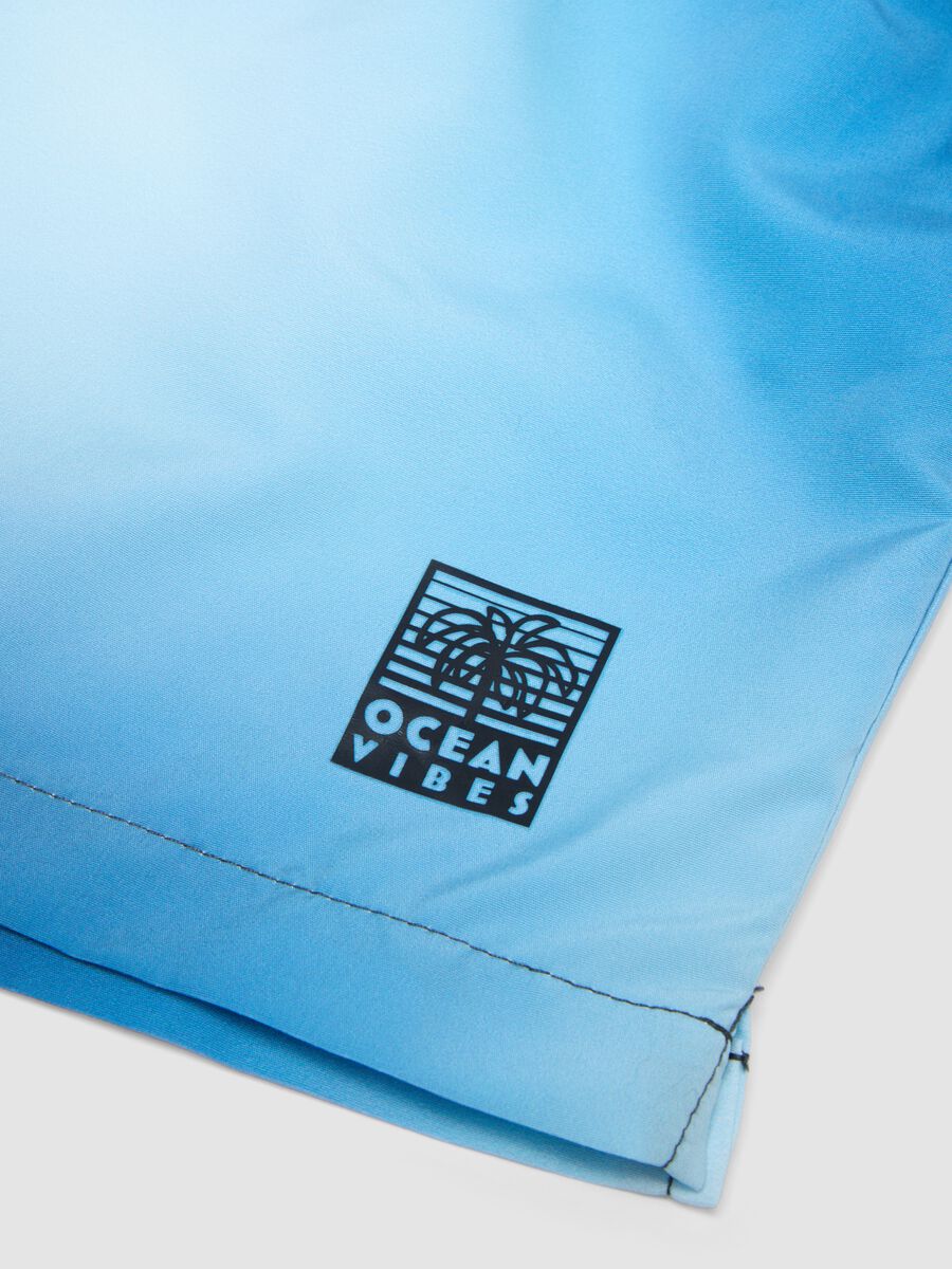 Blue gradient boxer swim shorts with drawstring_3
