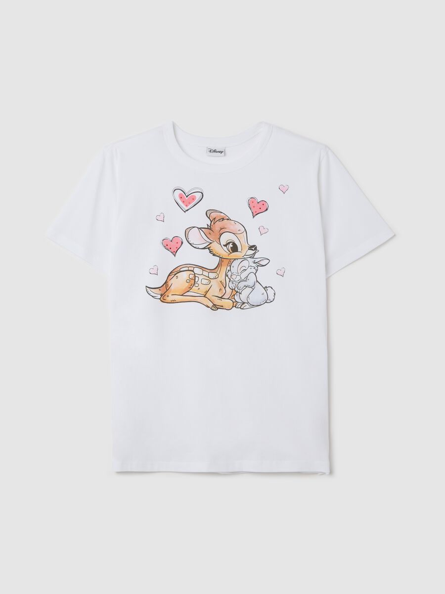 White T-shirt with Bambi and Thumper print_4
