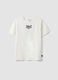 White pure cotton T-shirt with print, regular fit for boys_0