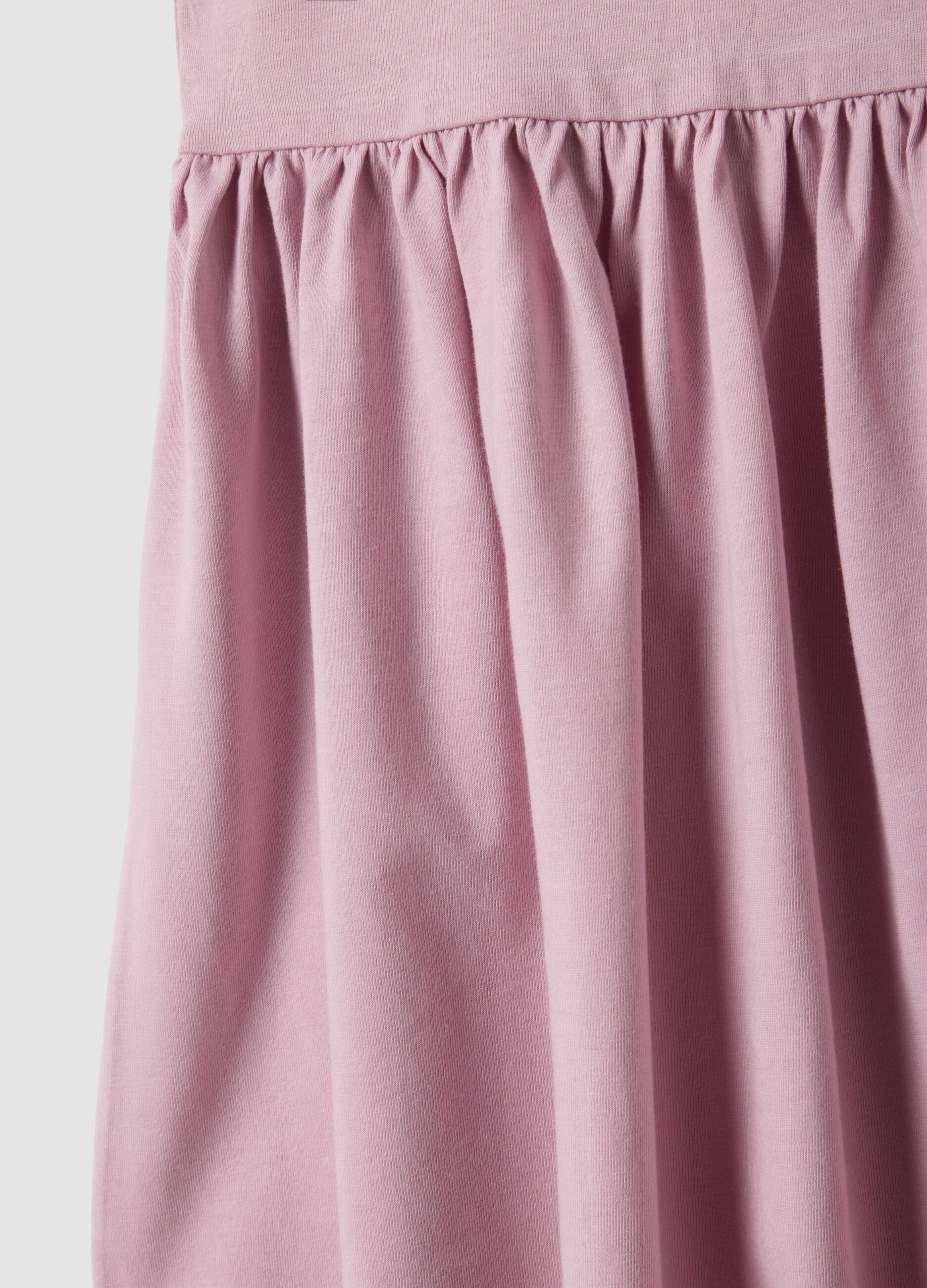 Girls&rsquo; pink sleeveless pure cotton dress, regular fit