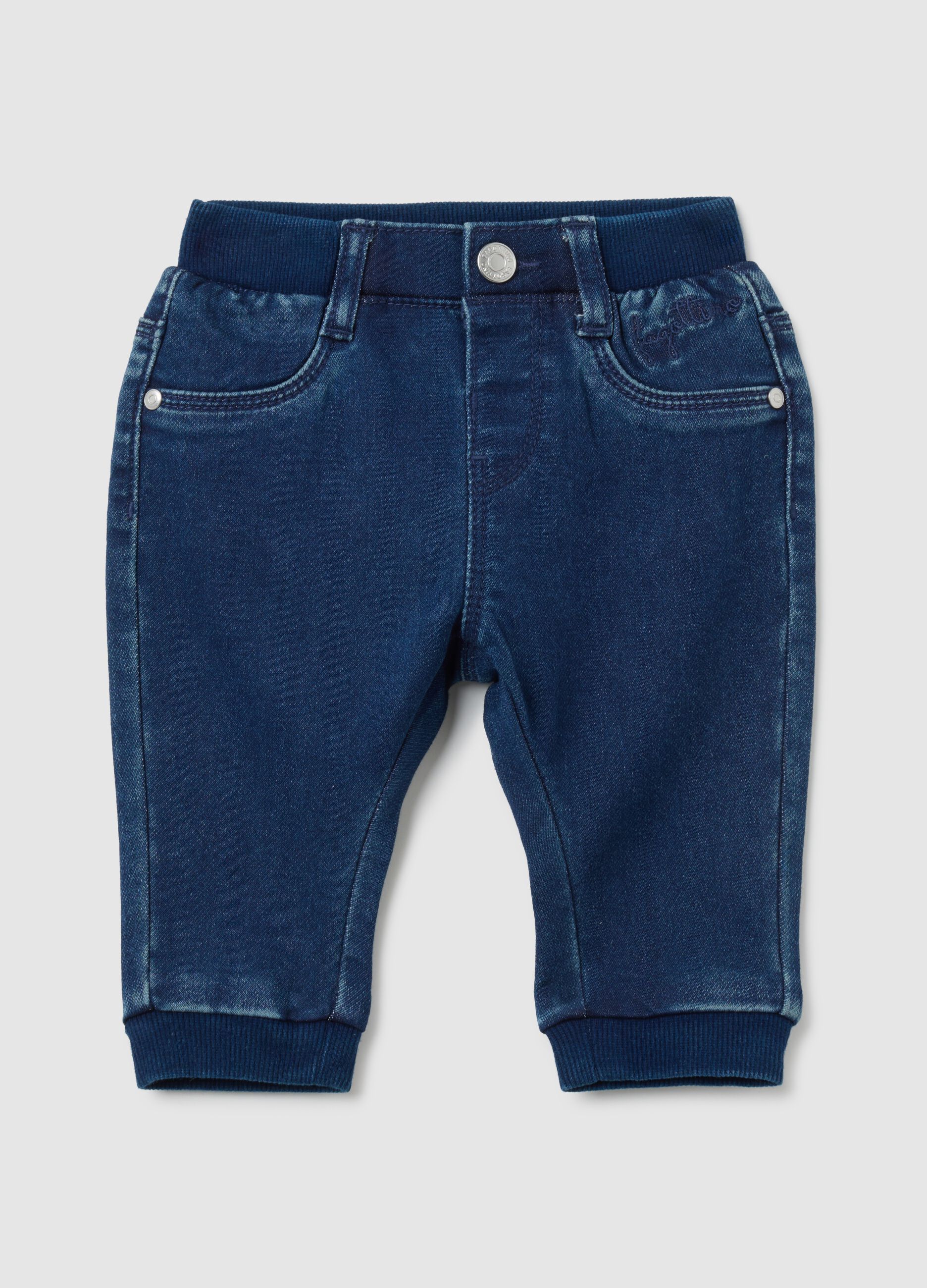 Baby boys' regular fit denim jogger trousers