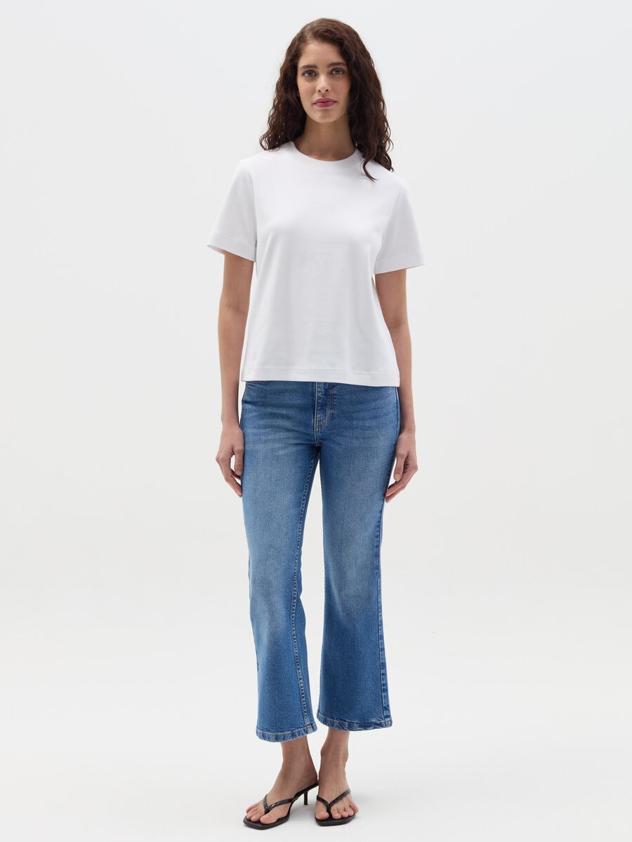 Solid colour T-shirt with round neck_1