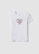 T-shirt bianca in cotone organico a maniche corte per ragazza regular fit_3