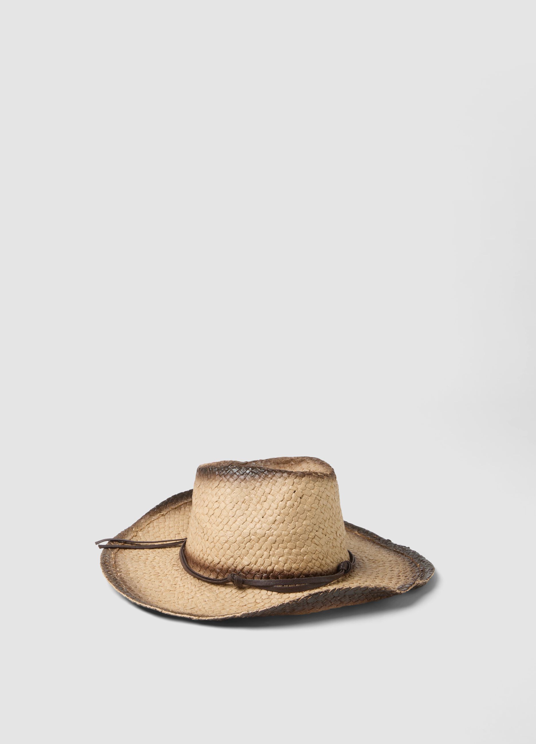 Brown paper-fabric cowboy hat