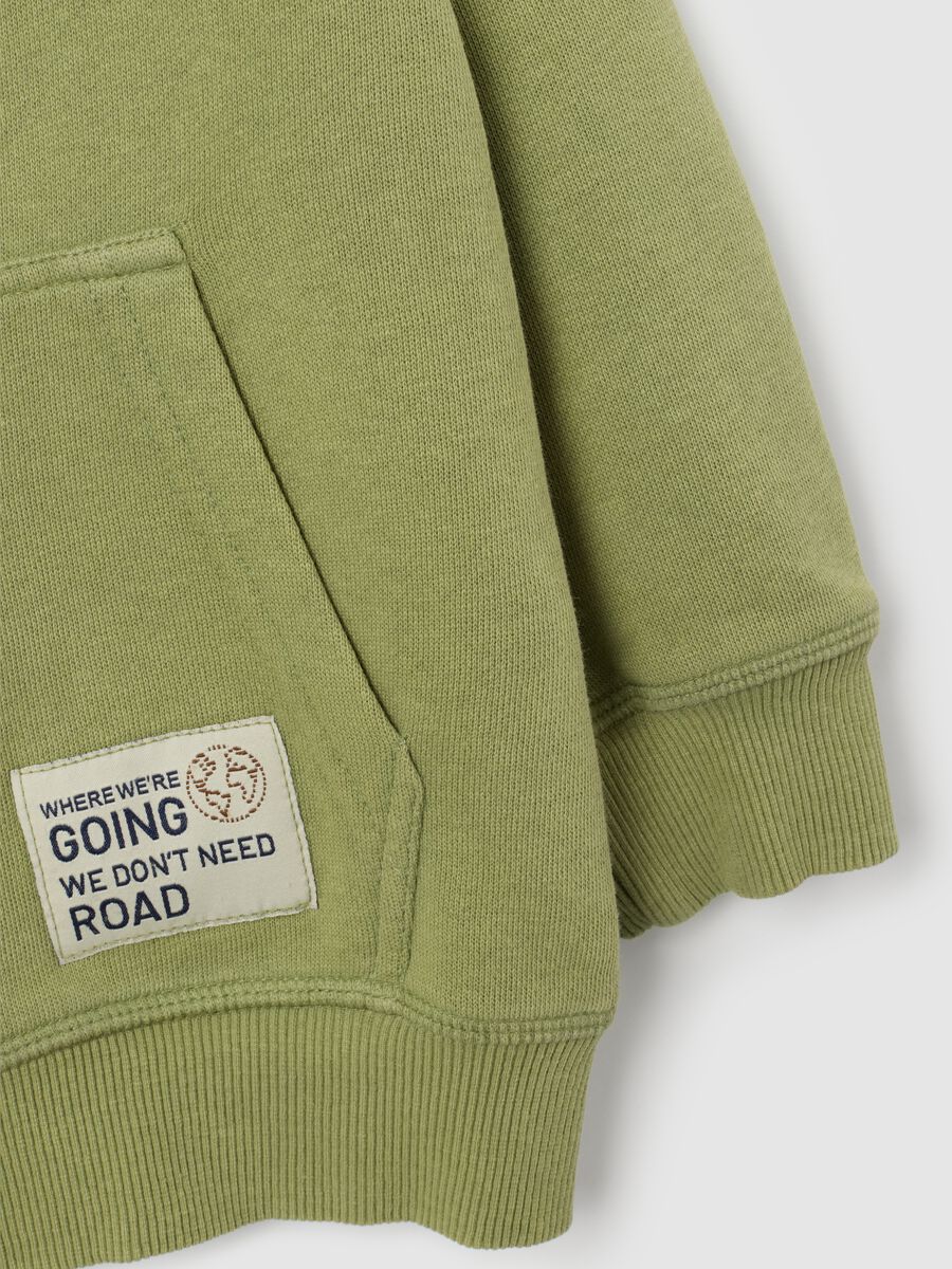 Children's green hoodie in pure cotton regular fit_3