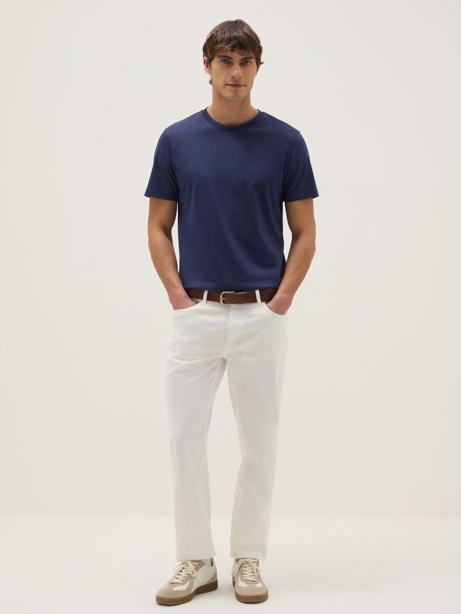 T-shirt in puro cotone blu regular fit_1