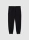 Black cotton blend joggers, regular fit_4