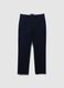 Blue stretch cotton regular fit trousers_4