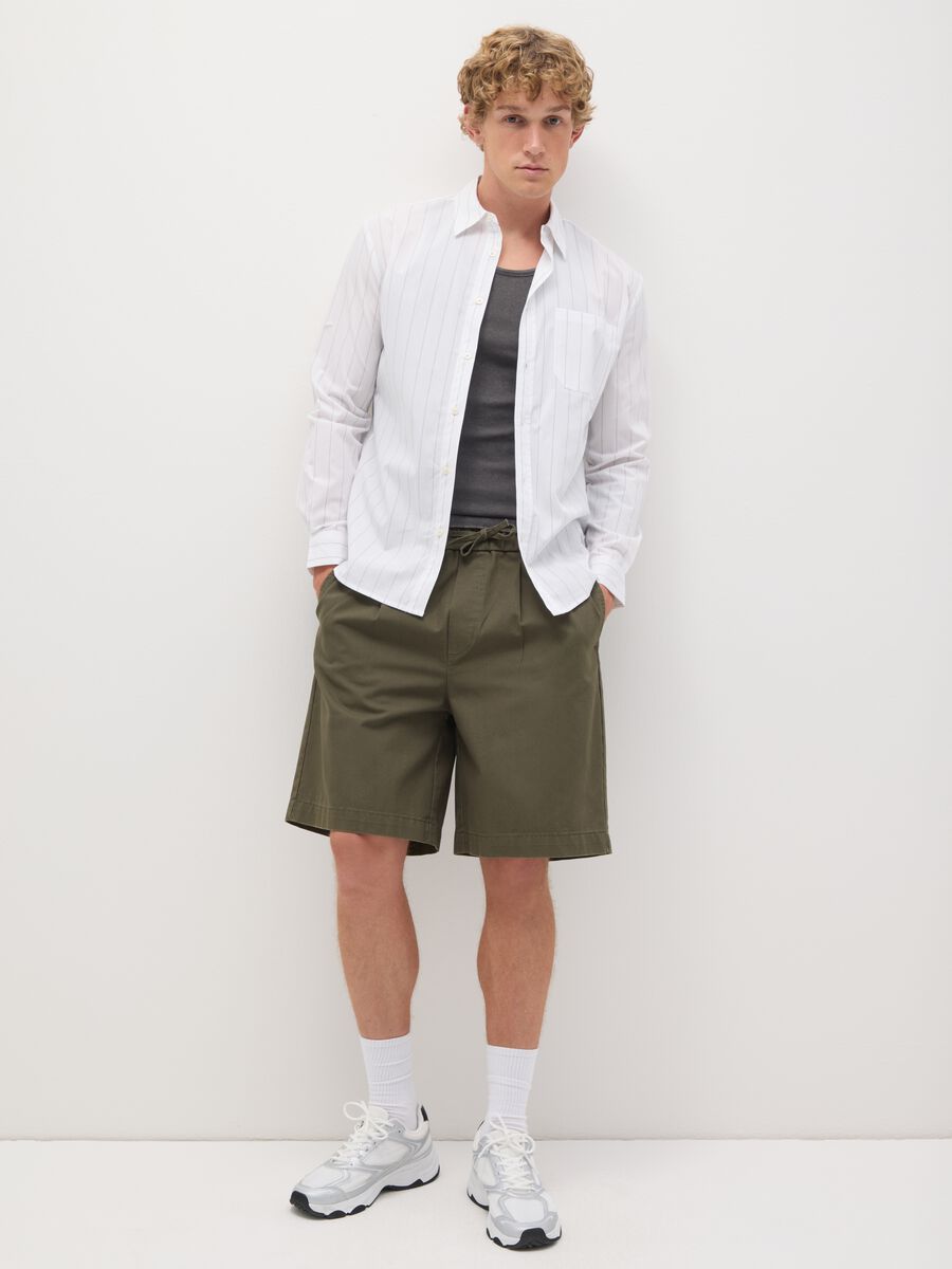 Men's Green Baggy Pure Cotton Shorts_0