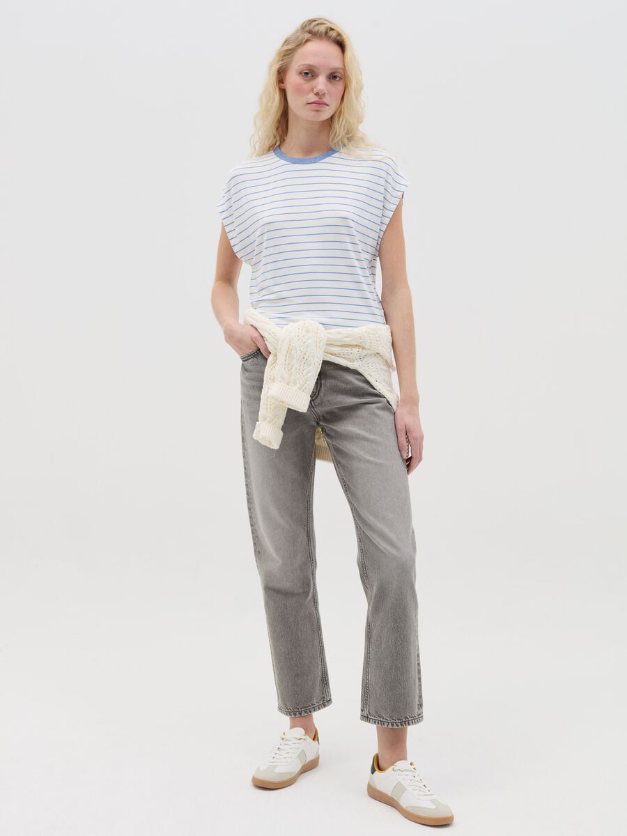White and light blue striped T-shirt with short sleeves_1