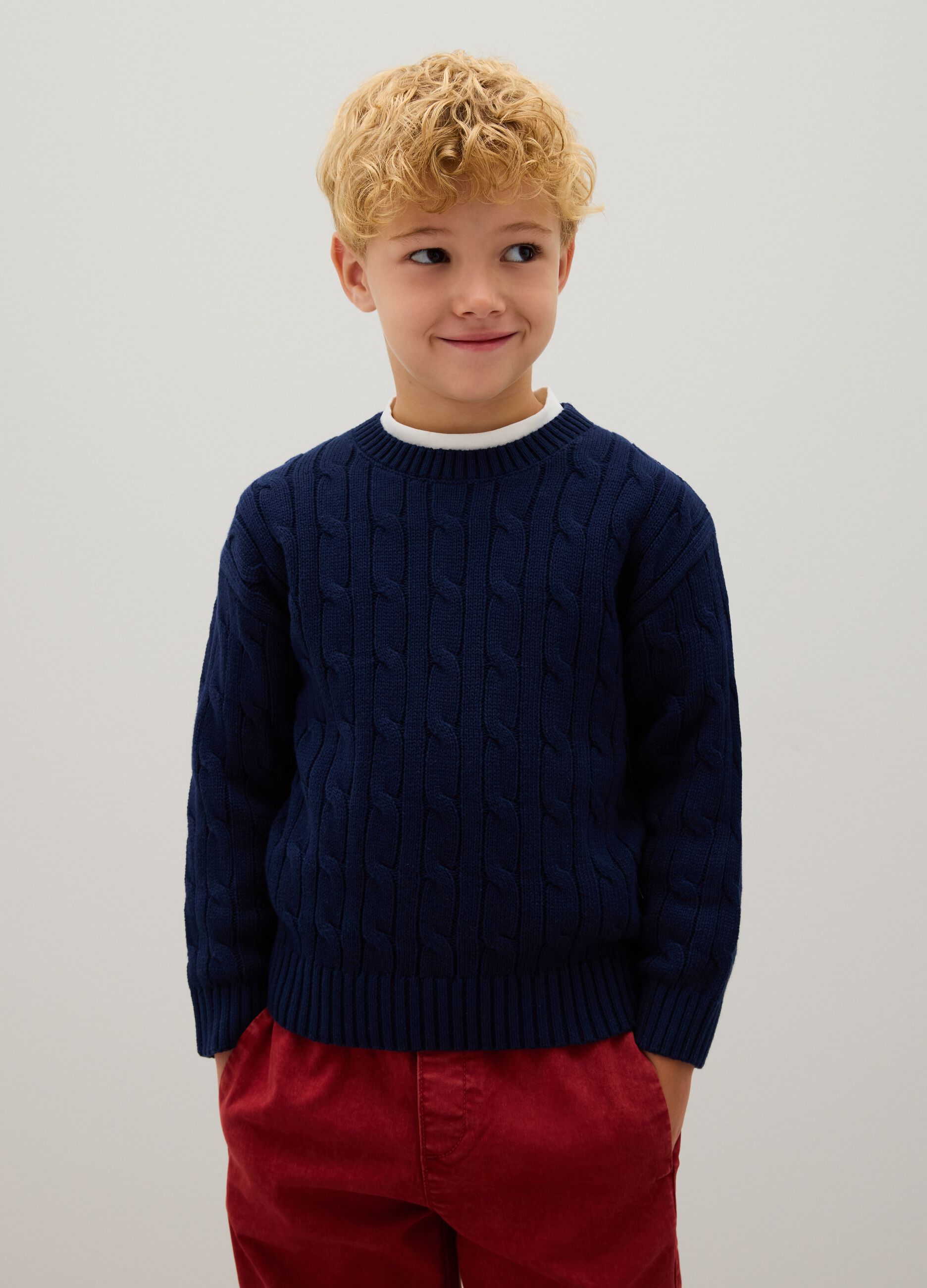 Children's Blue Pure Cotton Jumper, Regular Fit