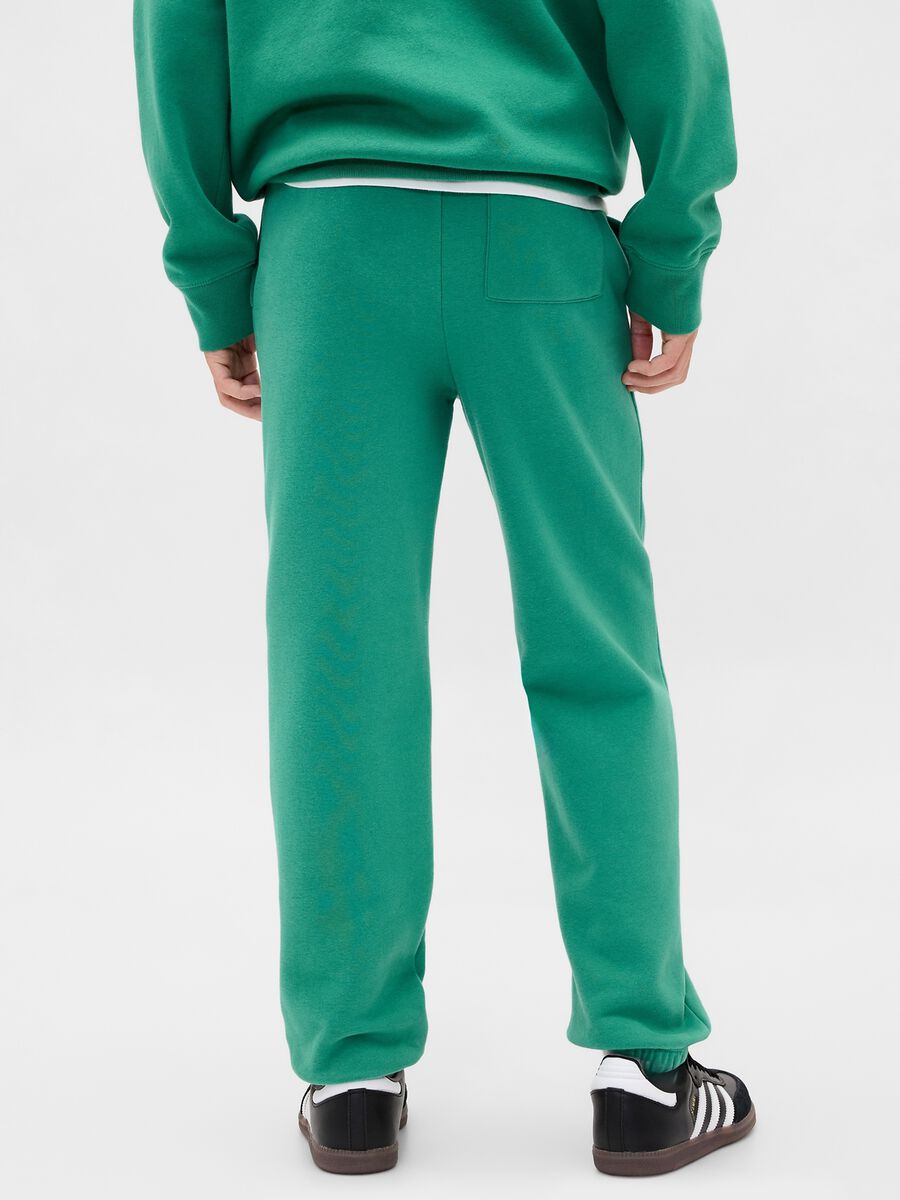 Green cotton blend trousers_2