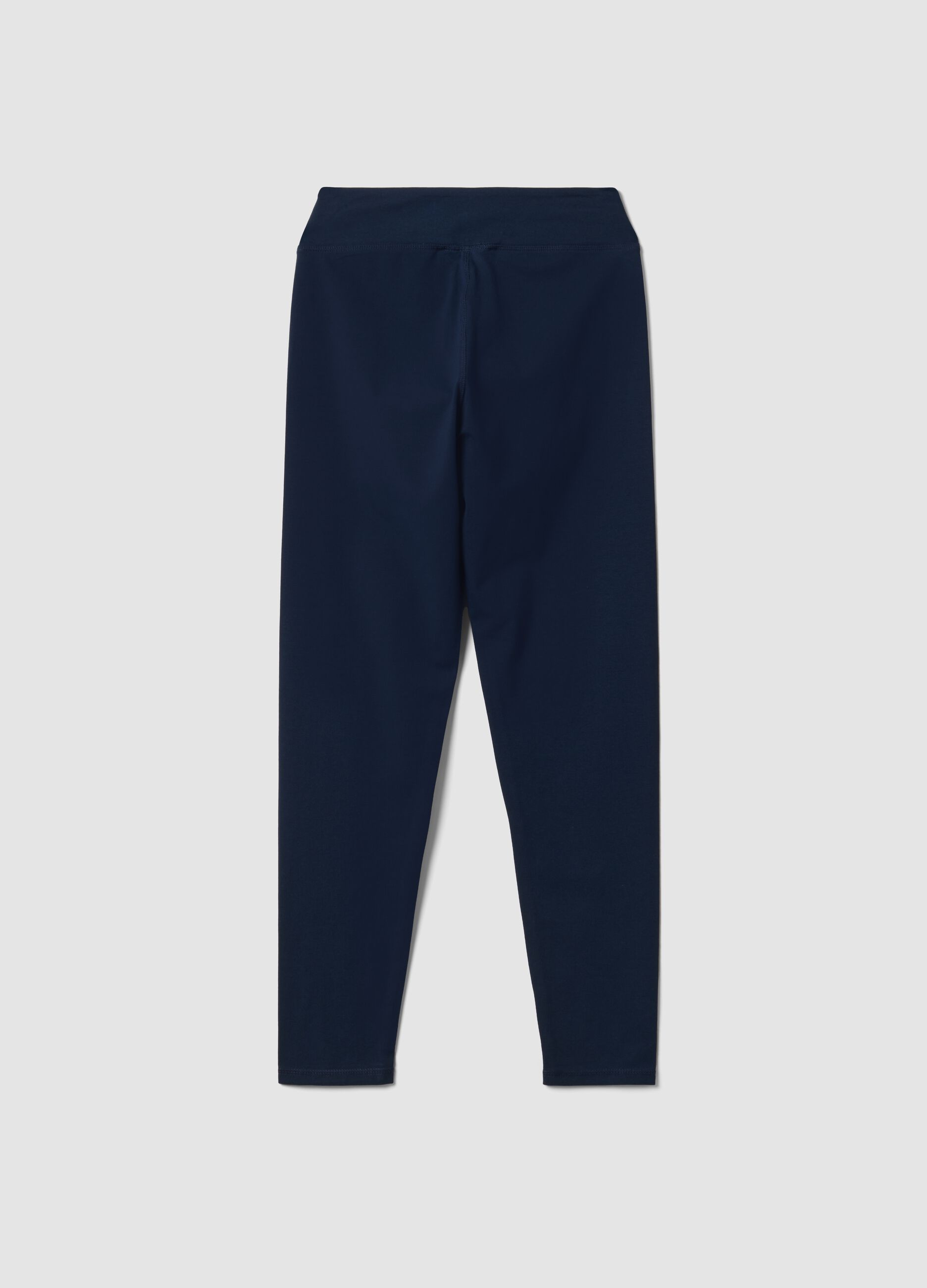 Blue Slim Fit Stretch Cotton Leggings