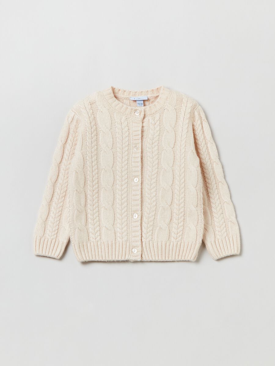 Cardigan con lavorazione a trecce_0