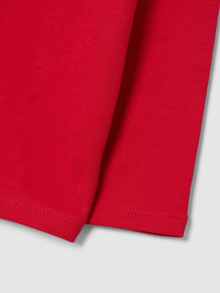 Red long-sleeve shirt for girls in pure cotton regular fit_3
